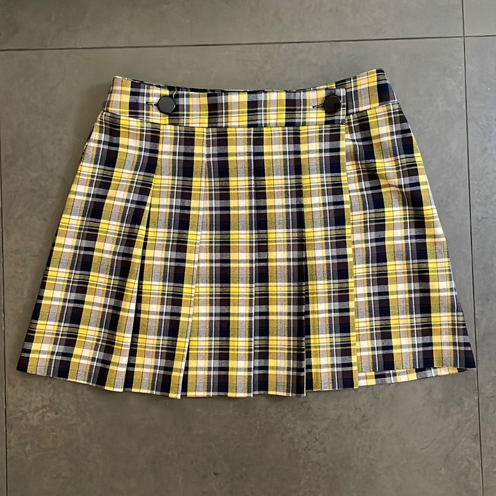 TopShop Yellow Plaid Mini Skirt